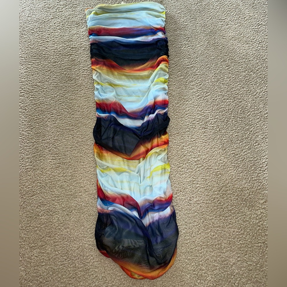 Multicolor Strapless Dress